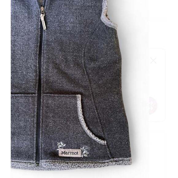 Marmot womens size L hooded full zip sherpa lined fleece Vest Outdoor Warm - Picture 2 of 6